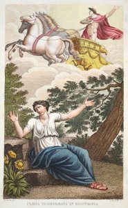 Clytie in een bloem of Clizia Transformata in Eliotropia, Boek IV, illustratie uit Ovidius